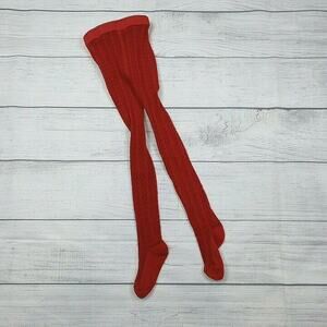 2/3 Hanna Andersson Red Cable Knit Tights